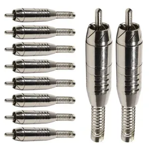 Conector Rca Macho Storm Plug Níquel com Mola para Áudio e Vídeo Kit 10 Unidades Conector Rca Macho Storm Plug Níquel com Mola para Cabos de Áudio e Vídeo 10 Unidades