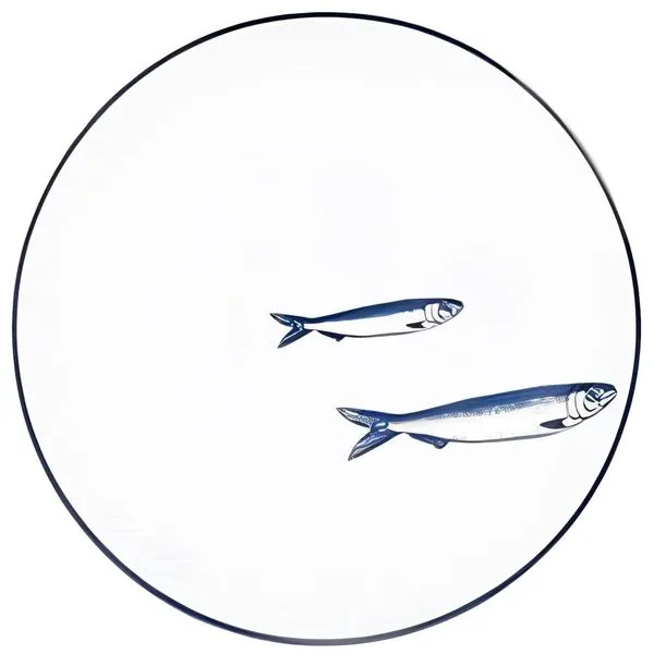 Ornamento De Vidro Decor Glass 04 Peças Pratos Pequenos Rasos Peixe (MP)