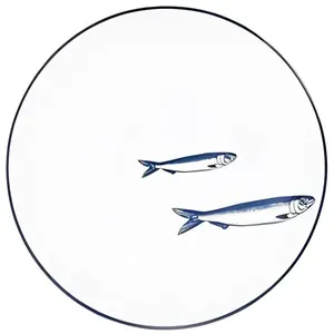 Ornamento De Vidro Decor Glass 04 Peças Pratos Pequenos Rasos Peixe (MP)