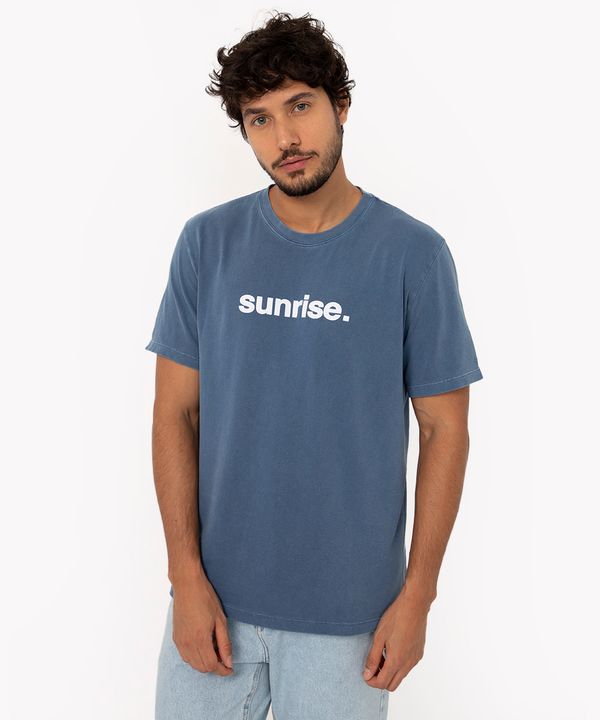 camiseta de algodão manga curta sunrise azul médio PP