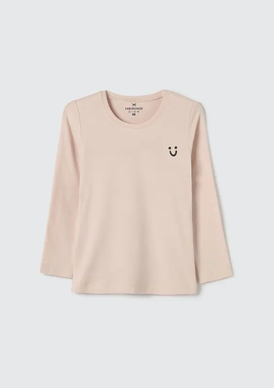 Blusa Básica Infantil Menina Toddler Manga Longa - Rosa 001