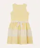 vestido de algodão infantil com laço amarelo 4