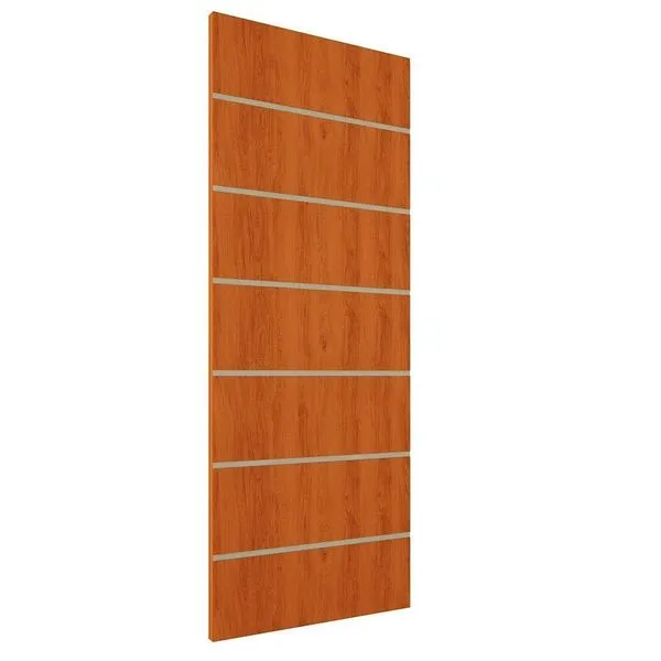 Kit 2 Portas De Madeira Frisada U.v 210cm X 90cm - R50vl Mogno
