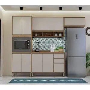 Cozinha Completa 4 Pçs Espaço Micro-ondas E Tampo 270cm Lari Vanilla-connect