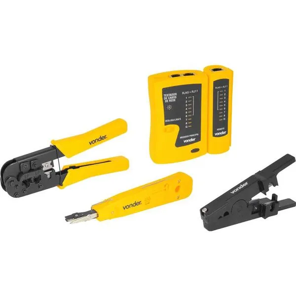 Testador de Cabos de Rede RJ11, RJ12, RJ45 com Acessórios - VONDER