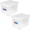 2 Caixas Organizadoras Plástica Altas 30L Ordene Organize Brinquedos Closet Incolor