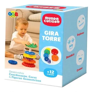 Brinquedo Educativo Gira Torre Estimula Coordenação Motora e Percepção Visual para +12 Meses GGB Plast Brinquedo Educativo Gira Torre Desenvolvimento Infantil +12 Meses GGB Plast