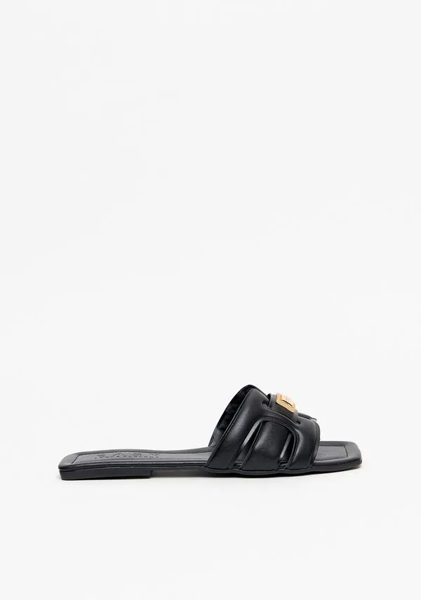 Rasteira Com Metal Preto 39