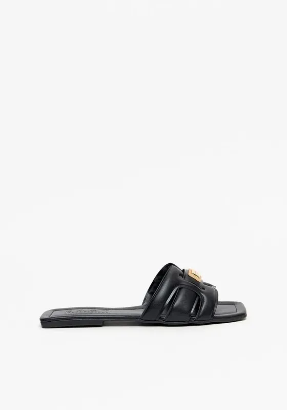 Rasteira Com Metal Preto 39