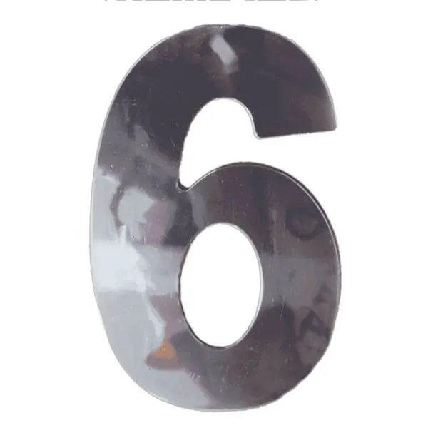 Número 6 Em Acm Espelhado 125mm - 300-6 - Numeral