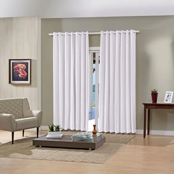 Cortina Bella & Co Pratika 260x230cm Lisa Slim Branco (MP)