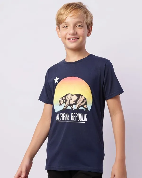 Camiseta Juvenil Manga Curta Estampa de Urso Marinho 12