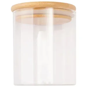 Pote Hermético Futuro 500ml Redondo Vidro Tampa Em Bambu 6,8x8,8cm LM2551FTO - honeyhome