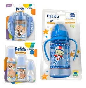 Kit 3 Mamadeiras Copo Treinamento Transição C/ Kit Refeição