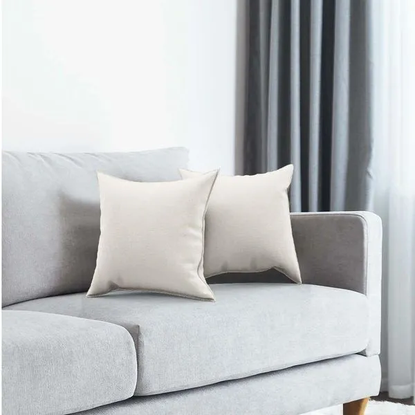 Kit 04 Almofadas Decorativa Quadrada Lih 45x45cm Cheia Com Enchimento Corino Bege