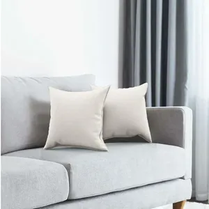 Kit 04 Almofadas Decorativa Quadrada Lih 45x45cm Cheia Com Enchimento Corino Bege