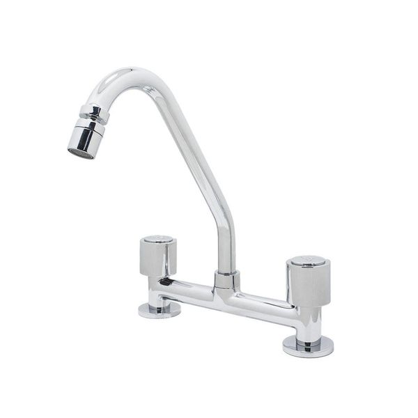 Torneira Pia Misturador Cozinha Bica Móvel Com Articulador Bancada Luxo Cromado Metal 1/4v