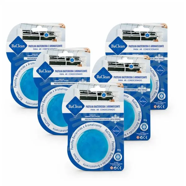 Kit com 5 Pastilhas Bactericida Aromatizante para Ar Condicionado Alfazema