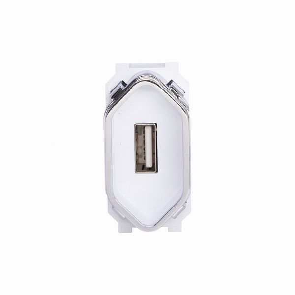 Módulo 1 Tomada Usb 2A Branco Com Cromado Novara Dicompel