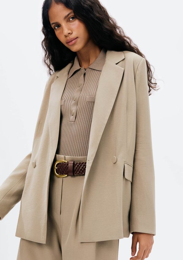 Blazer Feminino Transpassado - Bege XP