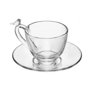 Xícara De Café De Cristal Ecológico Com Pires Bird 80ml Wolff