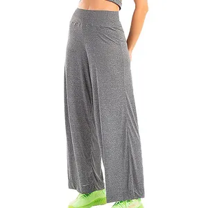Calça Pantalona Em Mescla Easy Mescla