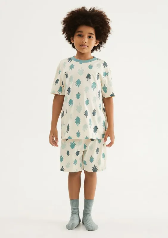 Pijama Infantil Menino Box Estampado - Creme 004