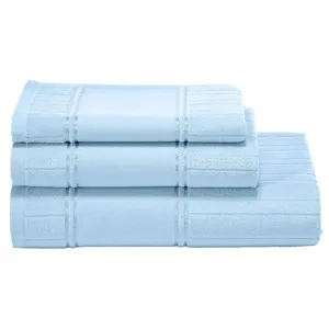 Jogo de Banho Dohler Artesanalle Barrado Liso 3 Peças Azul Claro