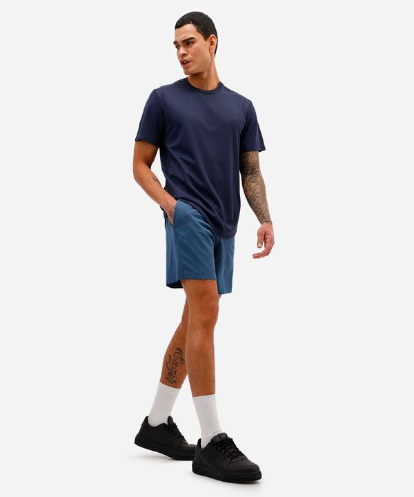 short masculino esportivo bolso com zíper - azul marinho G