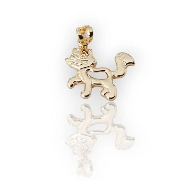 Pingente Gatinho Vazado Dourado