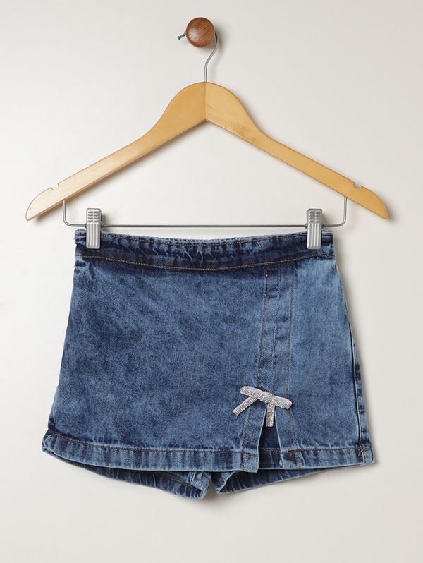 Short Jeans Laço Juvenil Para Menina - AZUL 16