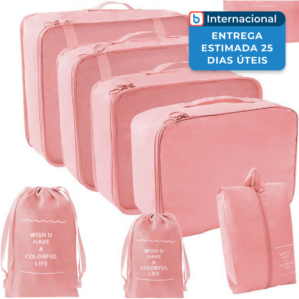 Kit Organizador para Viagem com 7 Peças Jone Rosa J-MBI