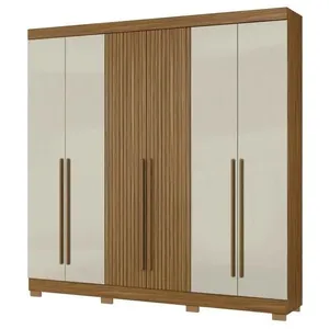 Guarda Roupa Casal 2030230 6 Portas 230 Cm Atacama Areia Ripado Armoveis