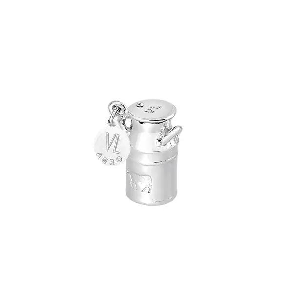 Bibelô Decorativo Latão De Leite Com Revestimento Prateado