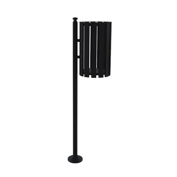 Lixeira de Rua Pátios Parques Simples Tubular para Descarte de Resíduos em Ambientes Externos Preta Lixeira de Rua Pátios Parques Simples Tubular para Ambientes Externos Resistente Preta