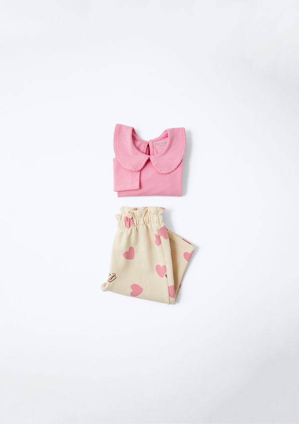 Conjunto Longo Bebê Menina Estampado - Rosa 06M