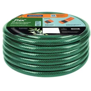 Mangueira 3 Camadas PVC com Engate para Jardim 1/2" x 2mm Tramontina Mangueira para Jardim Flexível com Engate 3 Camadas PVC 30m Tramontina