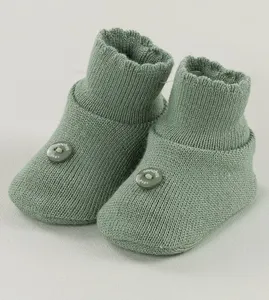 Sapatinho para Bebê Botão Tam. RN Verde - RN