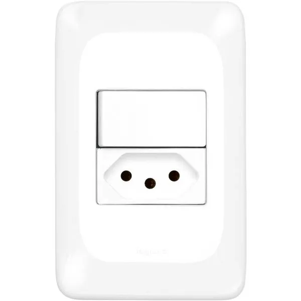 Conjunto com 1 Interruptor Paralelo e 1 Tomada 2P+T 10A LGX202 - PIAL POP