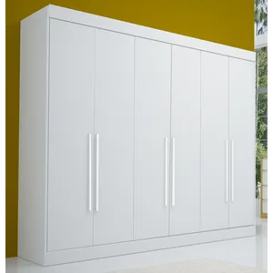 Guarda-Roupa Casal Windsor em MDF 6 Portas 6 Gavetas Bom Pastor Branco