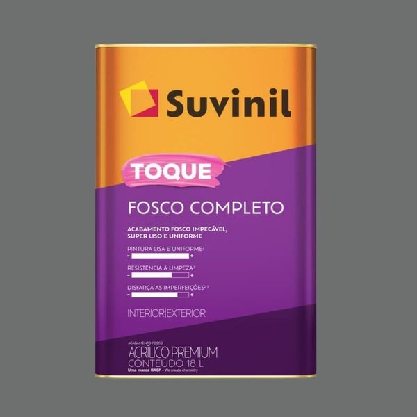 Tinta Premium Acrílica Fosco Toque Completo 18L Suvinil Tinta Premium Acrílica Toque Fosco Completo Granito Nobre 18L Suvinil