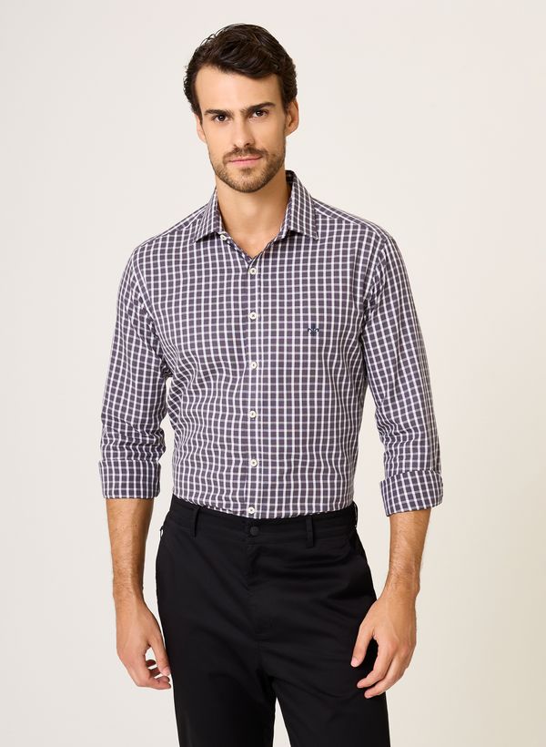 Camisa Slim Fit Tricoline Xadrez Dudalina Masculina 1