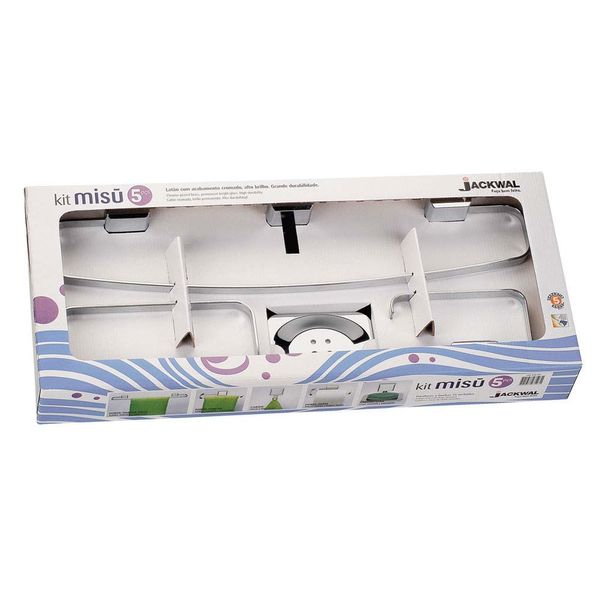 Kit de acessórios para banheiro com 5 peças Misu cromado Jackwal