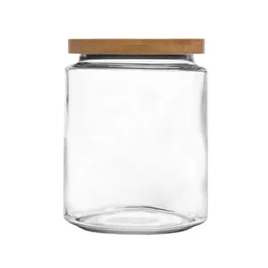 Pote Para Mantimentos Vidro Com Tampa de Bambu Oásis 2 Litros 21493 - Wolff