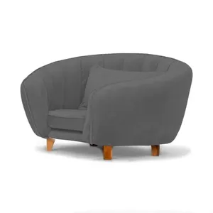 Caminha Mini Poltrona para Pets Loja Sheep Bela para Cães e Gatos em Veludo Cinza Escuro 43x65x62cm Caminha Tipo Poltrona Loja Sheep Bela para Cães e Gatos em Veludo Cinza Escuro com Almofadinha