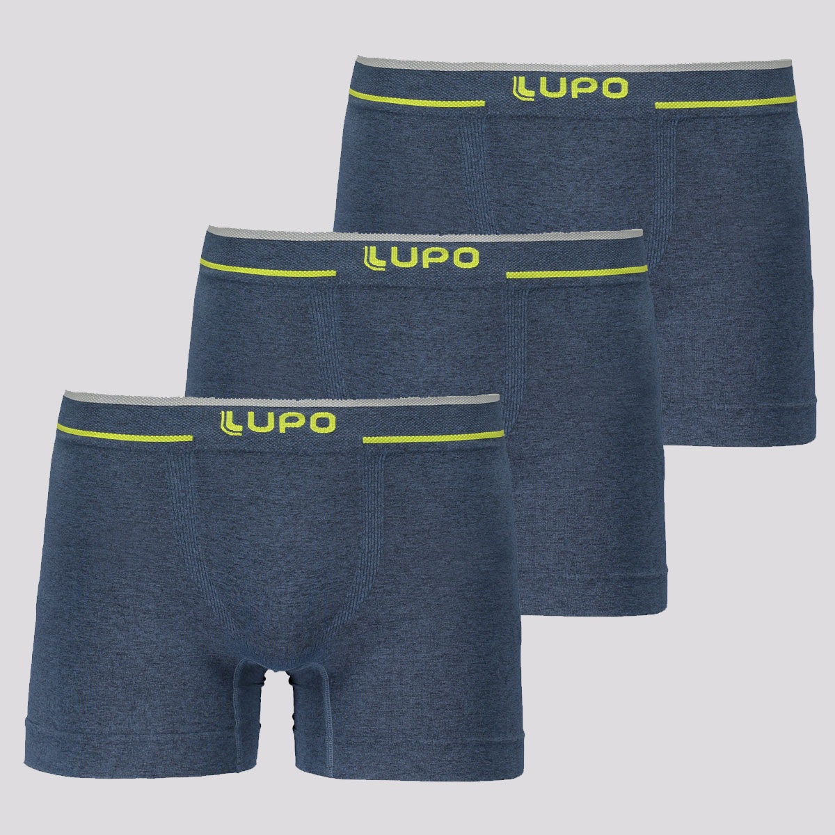 Kit de 3 Cuecas Boxer Lupo Basic Azul