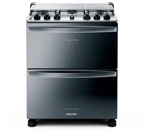 Fogão Brastemp 5 Bocas Duplo Forno Inox com Botões Removíveis e Exclusivo Aro Protetor BFD5NCR - 110v