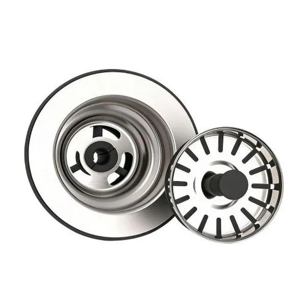Válvula de Pia Inox 3 1-2 com Puxador Preto para Controle do Escoamento da Água Pádova Válvula de Pia Inox 3 1-2 com Puxador Preto para Pia de Cozinha Pádova