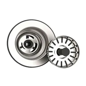 Válvula de Pia Inox 3 1-2 com Puxador Preto para Controle do Escoamento da Água Pádova Válvula de Pia Inox 3 1-2 com Puxador Preto para Pia de Cozinha Pádova