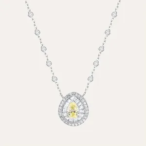 Colar Gota Yellow Fancy Prata 925